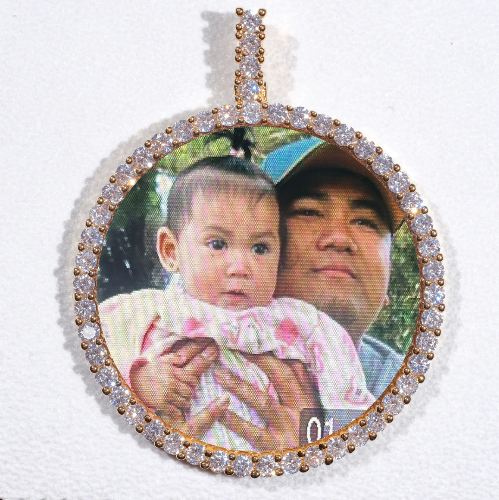 LARGE 3D CIRCLE CUSTOM PICTURE PENDANT