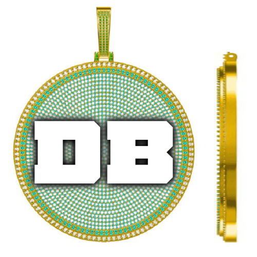 CUSTOM LETTER NECKLACE 3D BIG DISC
