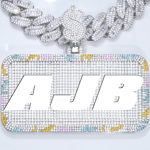 CUSTOM LETTER NECKLACE 3D COLORFUL SQUARE
