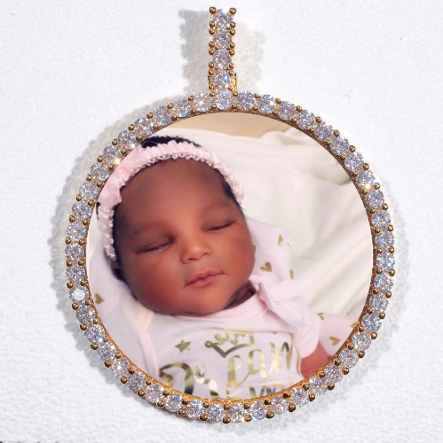 LARGE 3D CIRCLE CUSTOM PICTURE PENDANT
