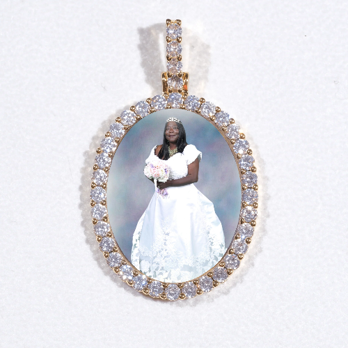 3D Oval Custom Picture Pendant