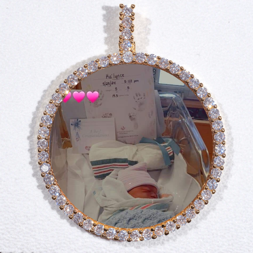 LARGE 3D CIRCLE CUSTOM PICTURE PENDANT