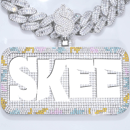 CUSTOM LETTER NECKLACE 3D COLORFUL SQUARE