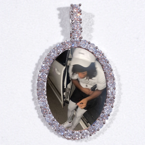 Large 3D Oval Custom Picture Pendant