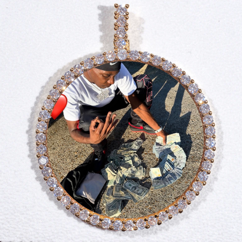 LARGE 3D CIRCLE CUSTOM PICTURE PENDANT