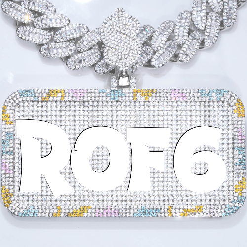 CUSTOM LETTER NECKLACE 3D COLORFUL SQUARE