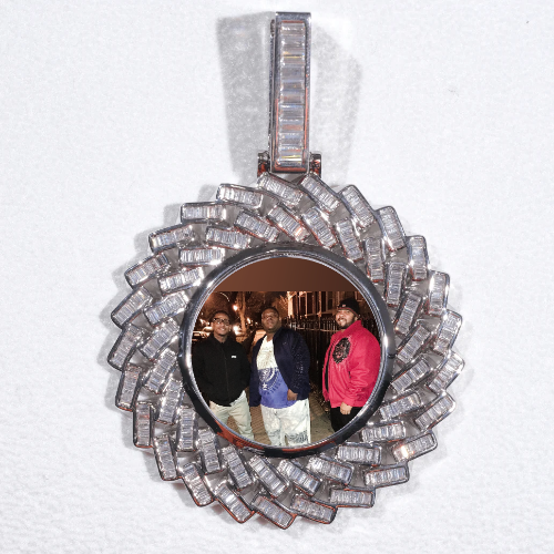 Large 3D Baguette Custom Picture Pendant