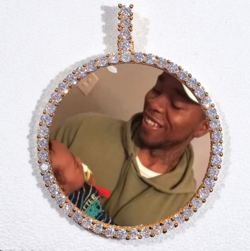 LARGE 3D CIRCLE CUSTOM PICTURE PENDANT