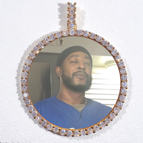 LARGE 3D CIRCLE CUSTOM PICTURE PENDANT