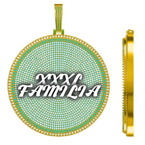 CUSTOM LETTER NECKLACE 3D BIG DISC
