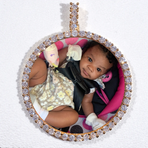 LARGE 3D CIRCLE CUSTOM PICTURE PENDANT