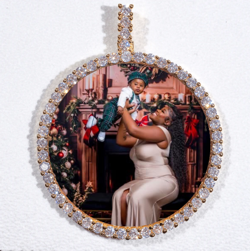 LARGE 3D CIRCLE CUSTOM PICTURE PENDANT