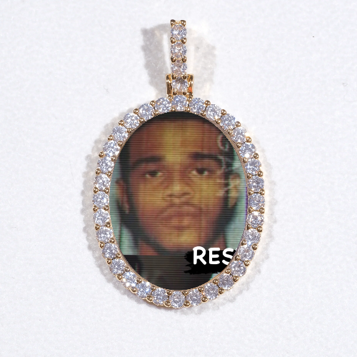 3D Oval Custom Picture Pendant