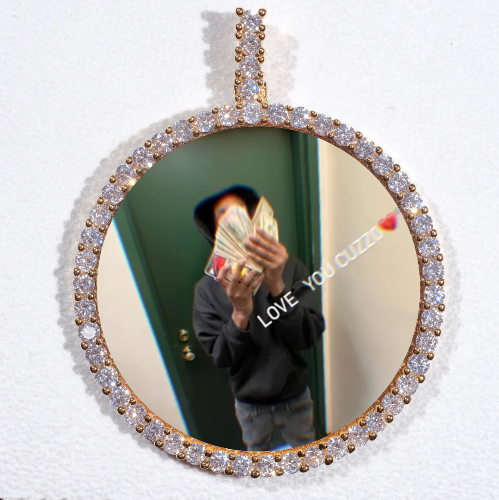 LARGE 3D CIRCLE CUSTOM PICTURE PENDANT