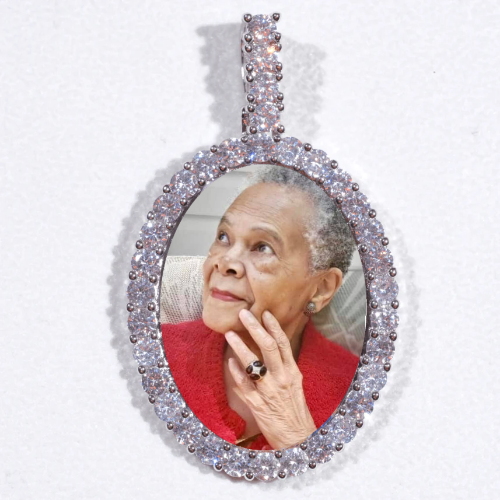 Large 3D Oval Custom Picture Pendant