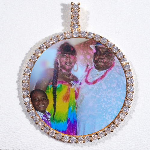 LARGE 3D CIRCLE CUSTOM PICTURE PENDANT