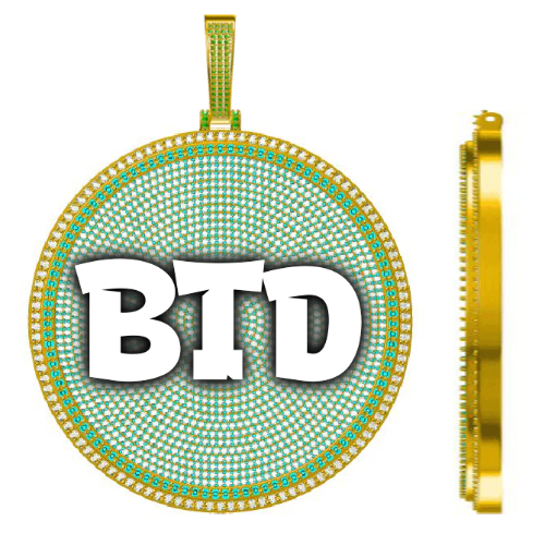 CUSTOM LETTER NECKLACE 3D BIG DISC