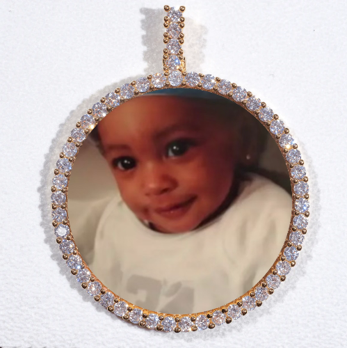 LARGE 3D CIRCLE CUSTOM PICTURE PENDANT