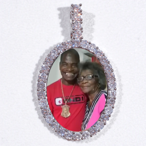 Large 3D Oval Custom Picture Pendant