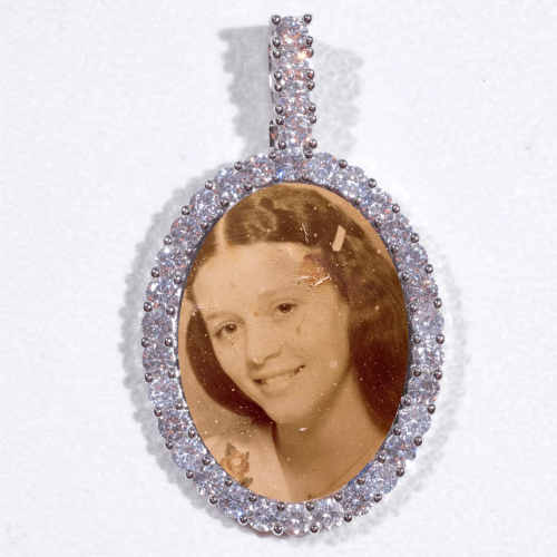 Large 3D Oval Custom Picture Pendant