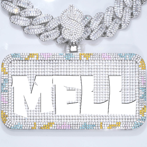 CUSTOM LETTER NECKLACE 3D COLORFUL SQUARE