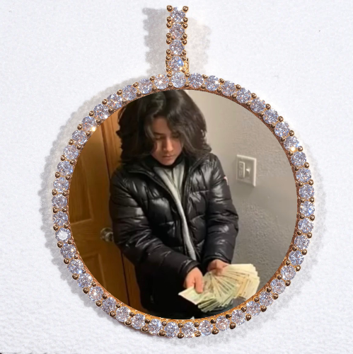LARGE 3D CIRCLE CUSTOM PICTURE PENDANT