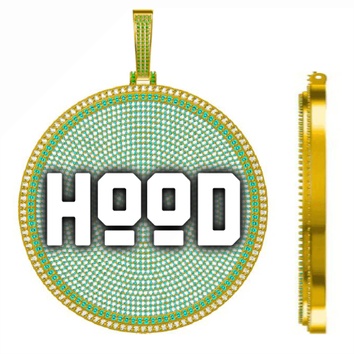 CUSTOM LETTER NECKLACE 3D BIG DISC