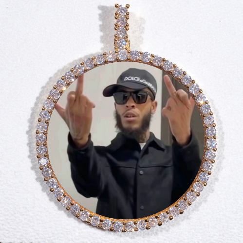 LARGE 3D CIRCLE CUSTOM PICTURE PENDANT