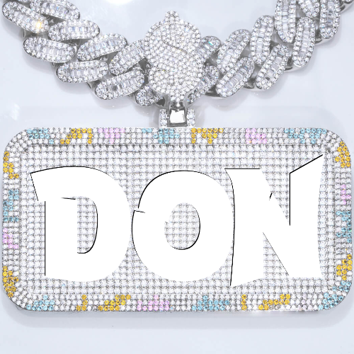 CUSTOM LETTER NECKLACE 3D COLORFUL SQUARE