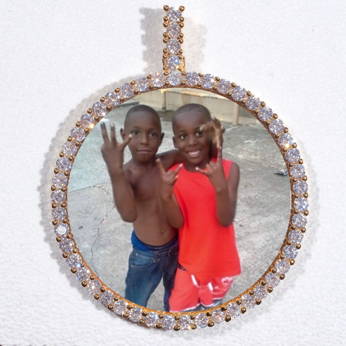 LARGE 3D CIRCLE CUSTOM PICTURE PENDANT