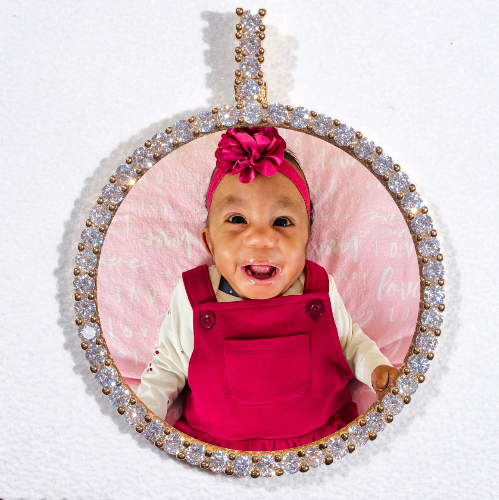 LARGE 3D CIRCLE CUSTOM PICTURE PENDANT