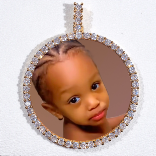 LARGE 3D CIRCLE CUSTOM PICTURE PENDANT