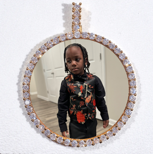 LARGE 3D CIRCLE CUSTOM PICTURE PENDANT