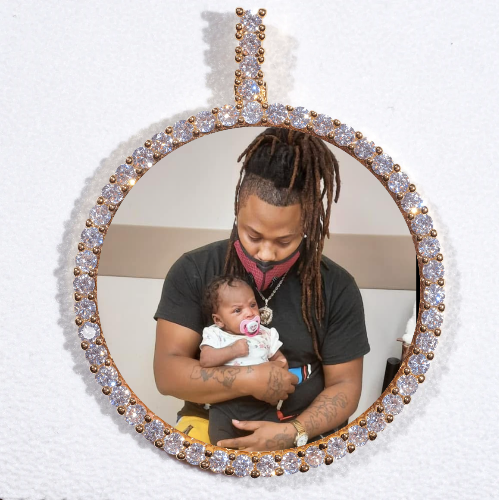LARGE 3D CIRCLE CUSTOM PICTURE PENDANT