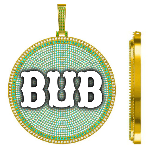 CUSTOM LETTER NECKLACE 3D BIG DISC