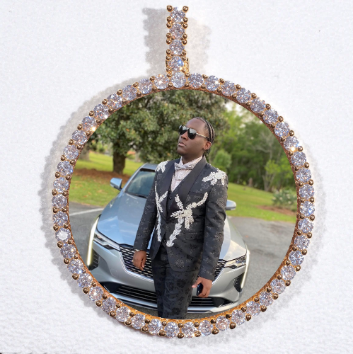 LARGE 3D CIRCLE CUSTOM PICTURE PENDANT