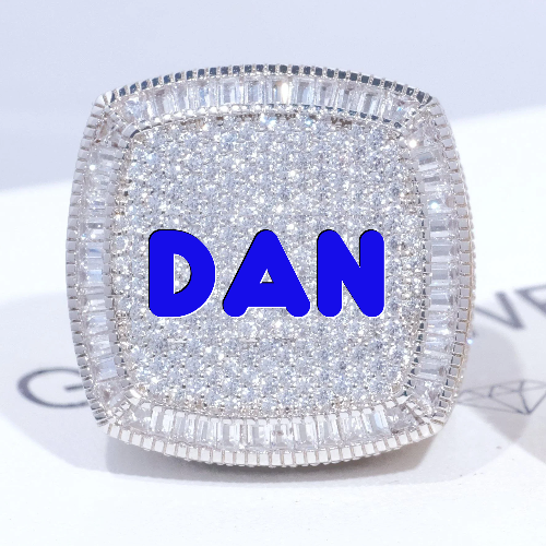 CUSTOM LETTER 3D ICED RING