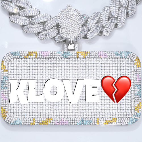 CUSTOM LETTER NECKLACE 3D COLORFUL SQUARE