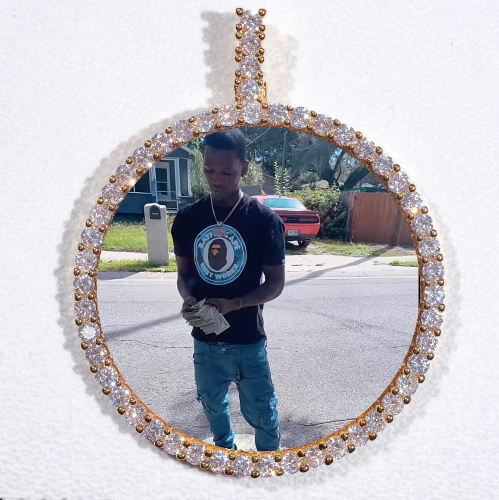 LARGE 3D CIRCLE CUSTOM PICTURE PENDANT