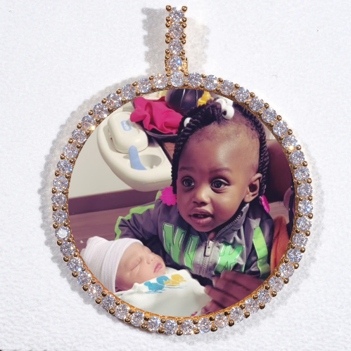 LARGE 3D CIRCLE CUSTOM PICTURE PENDANT