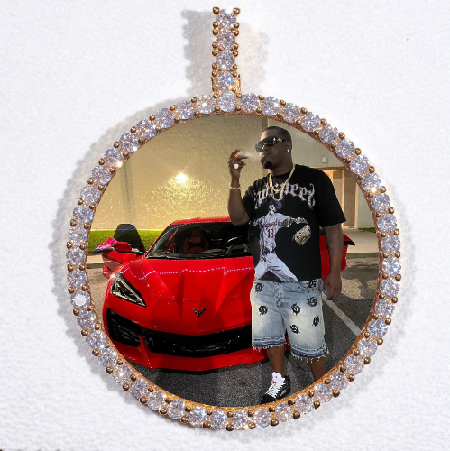 LARGE 3D CIRCLE CUSTOM PICTURE PENDANT