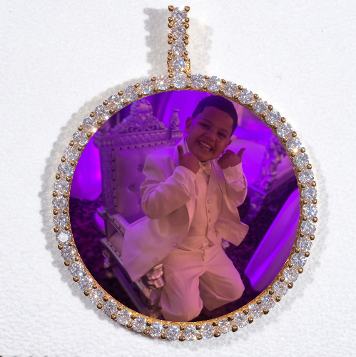 LARGE 3D CIRCLE CUSTOM PICTURE PENDANT