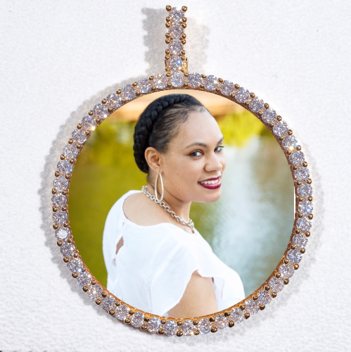 LARGE 3D CIRCLE CUSTOM PICTURE PENDANT