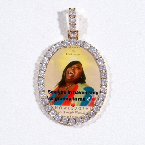 3D Oval Custom Picture Pendant