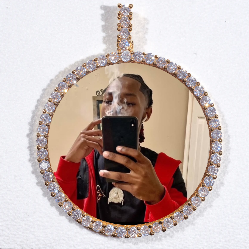 LARGE 3D CIRCLE CUSTOM PICTURE PENDANT