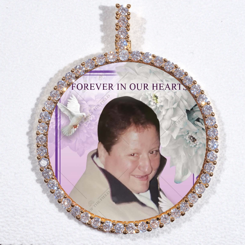 LARGE 3D CIRCLE CUSTOM PICTURE PENDANT