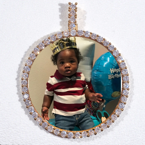 LARGE 3D CIRCLE CUSTOM PICTURE PENDANT
