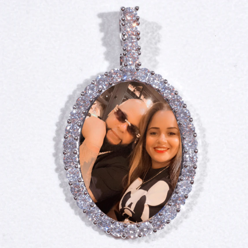 Large 3D Oval Custom Picture Pendant