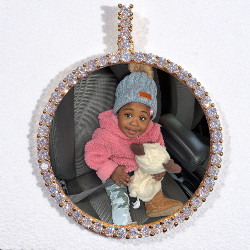 LARGE 3D CIRCLE CUSTOM PICTURE PENDANT