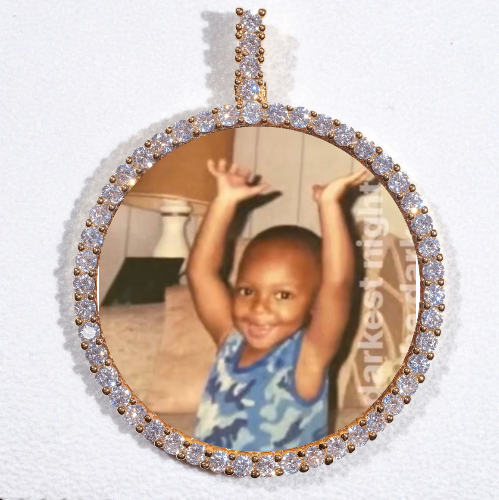 LARGE 3D CIRCLE CUSTOM PICTURE PENDANT